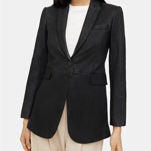 Theory lambskin leather single breasted blazer size 6